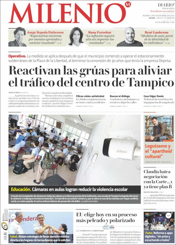 Portada de Milenio - Tamaulipas (México)