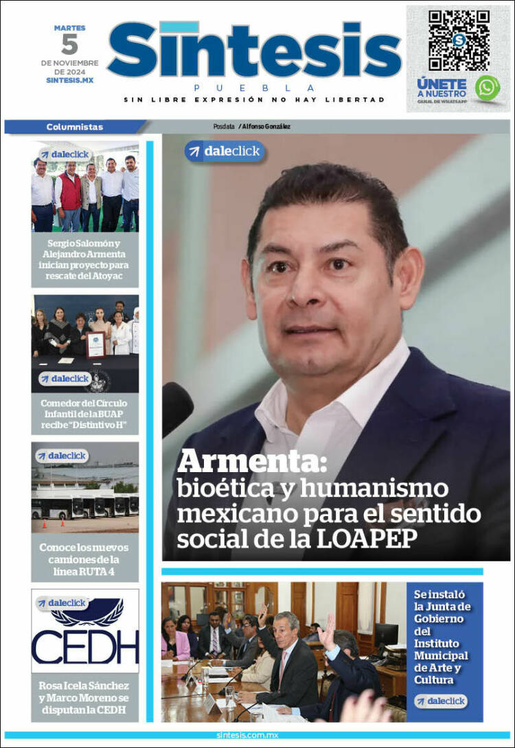 Portada de Síntesis - Puebla (México)