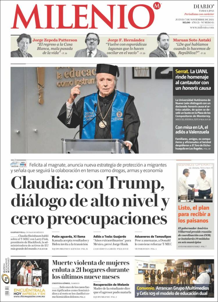 Portada de Milenio - Tamaulipas (Mexique)