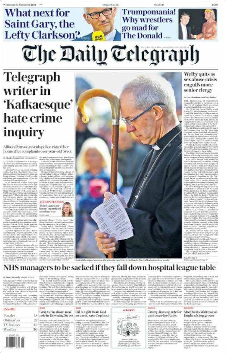 Portada de Daily Telegraph (United Kingdom)