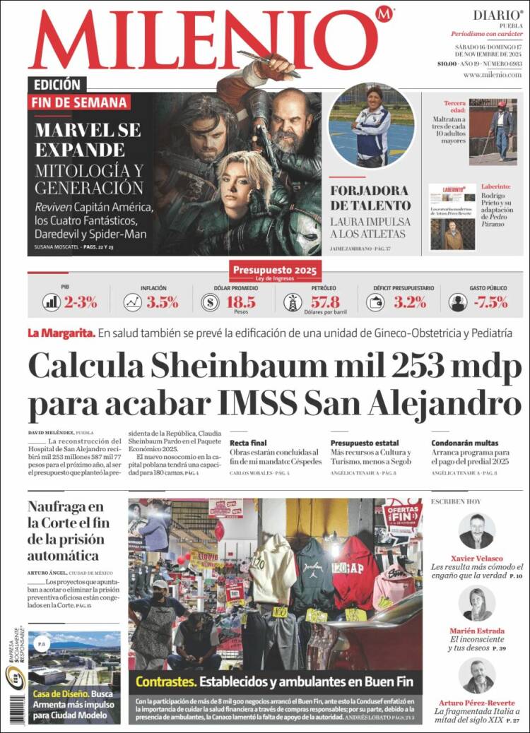 Portada de Milenio de Puebla (México)