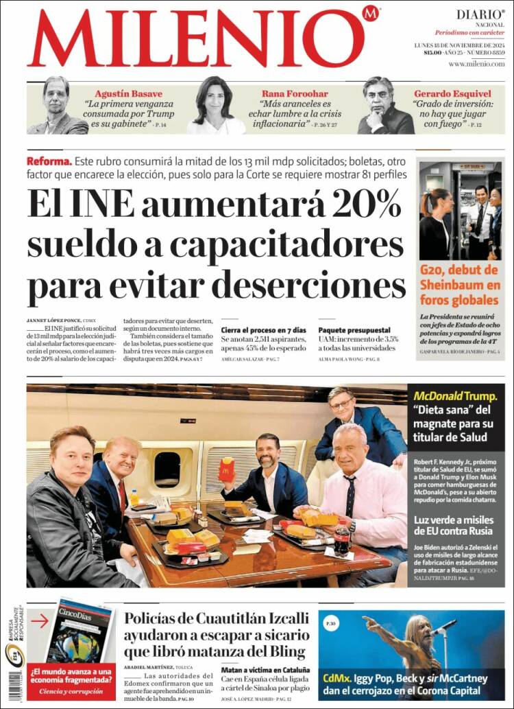 Portada de Milenio (México)