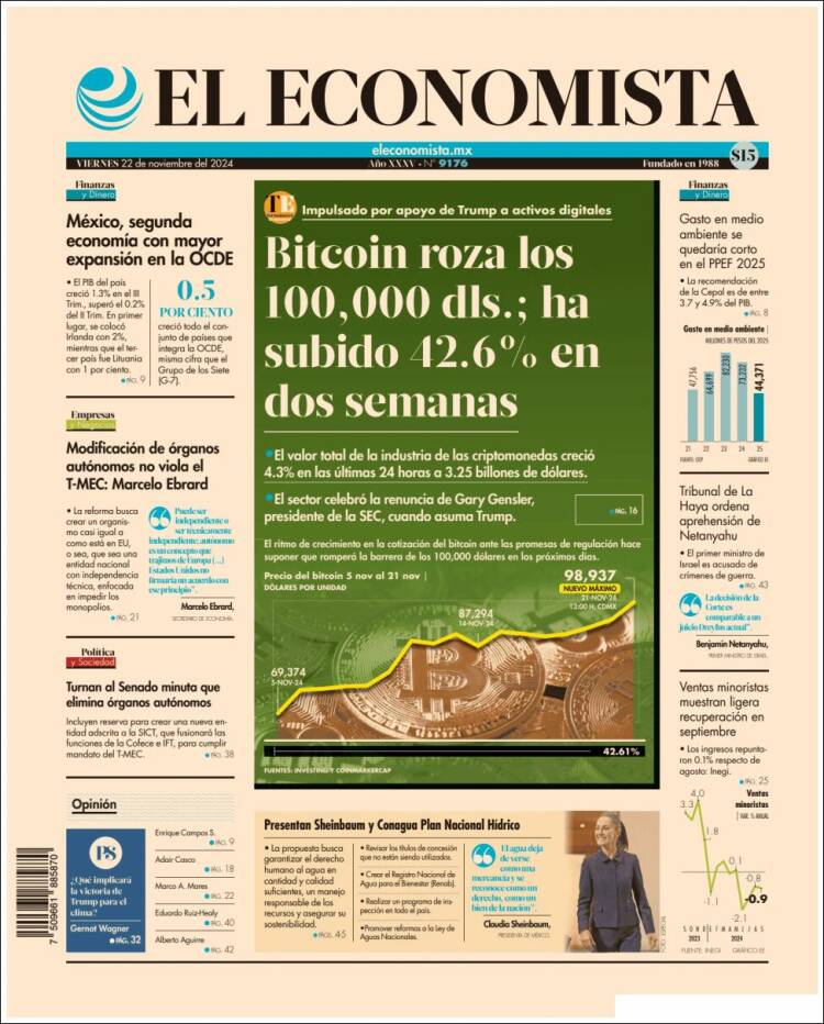 Portada de El Economista (México)