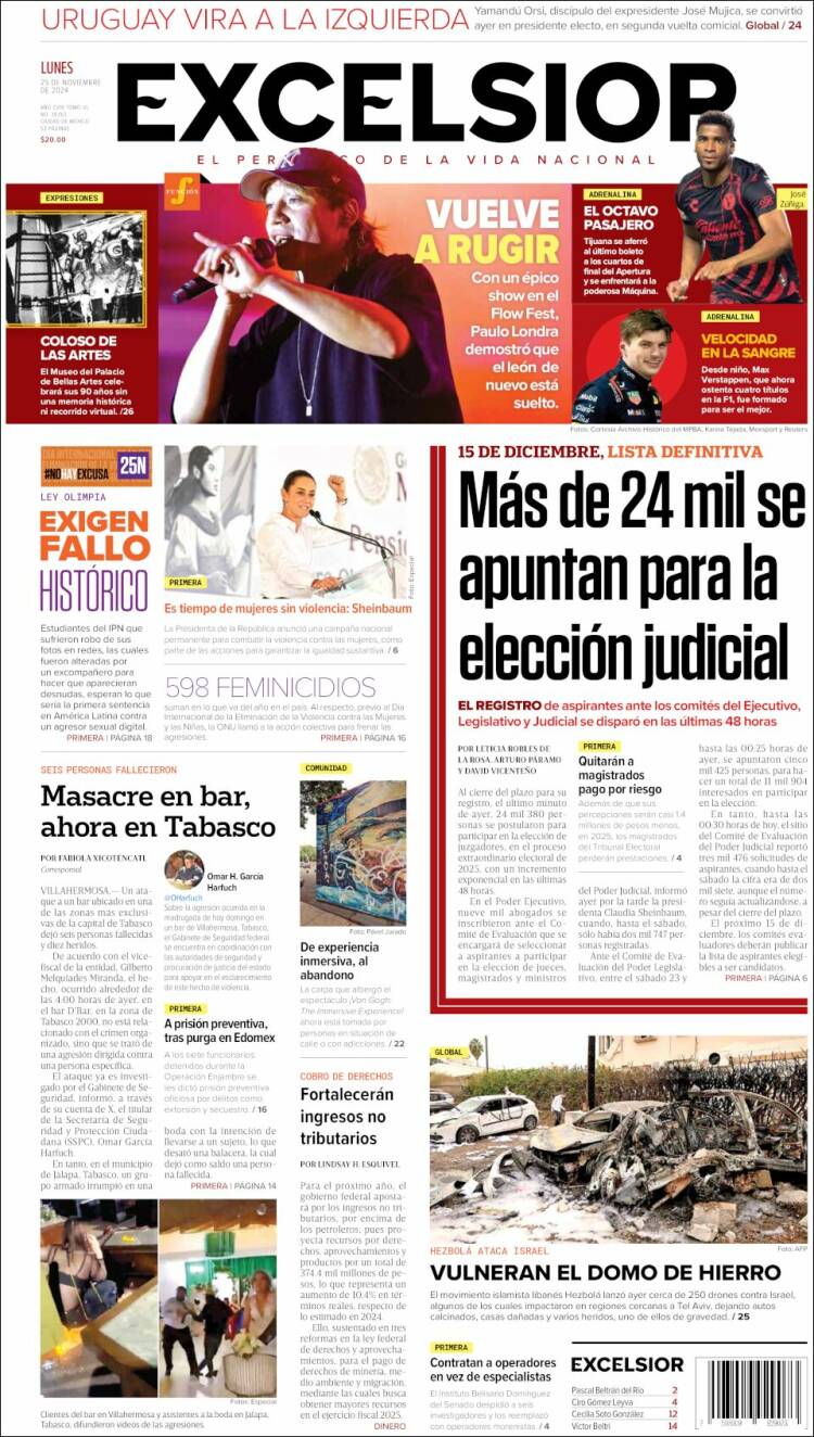 Portada de Excelsior (México)