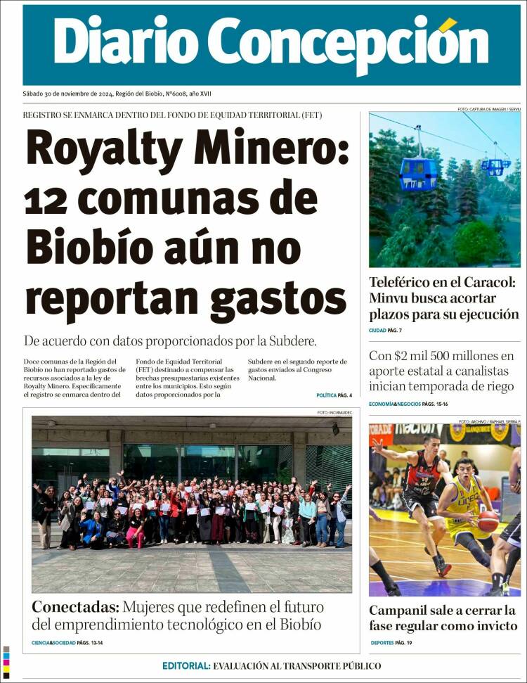 Portada de Diario de Concepción (Chile)