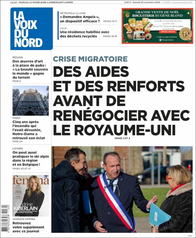 Portada de La Voix du Nord (France)