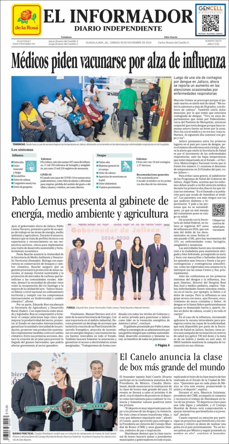 Portada de El Informador (Mexico)