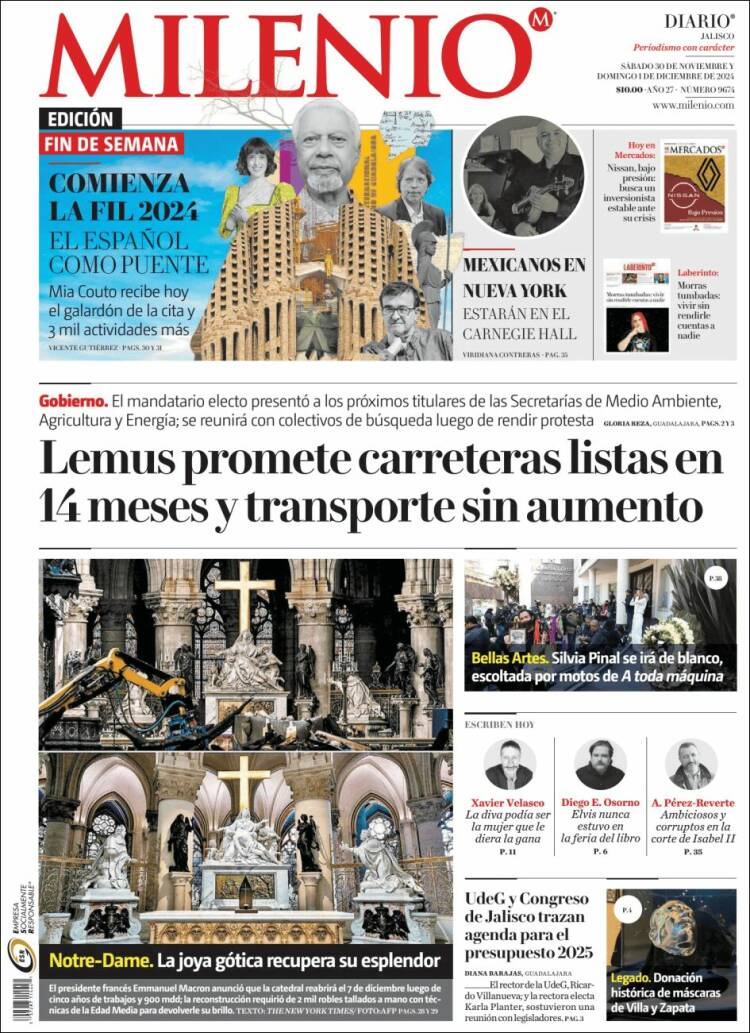 Portada de Milenio - Jalisco (Mexico)