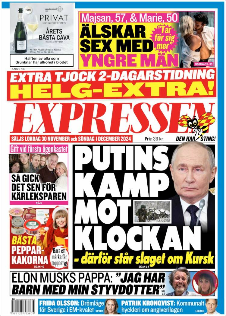 Portada de Expressen (Sweden)