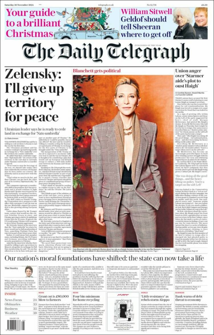 Portada de Daily Telegraph (United Kingdom)
