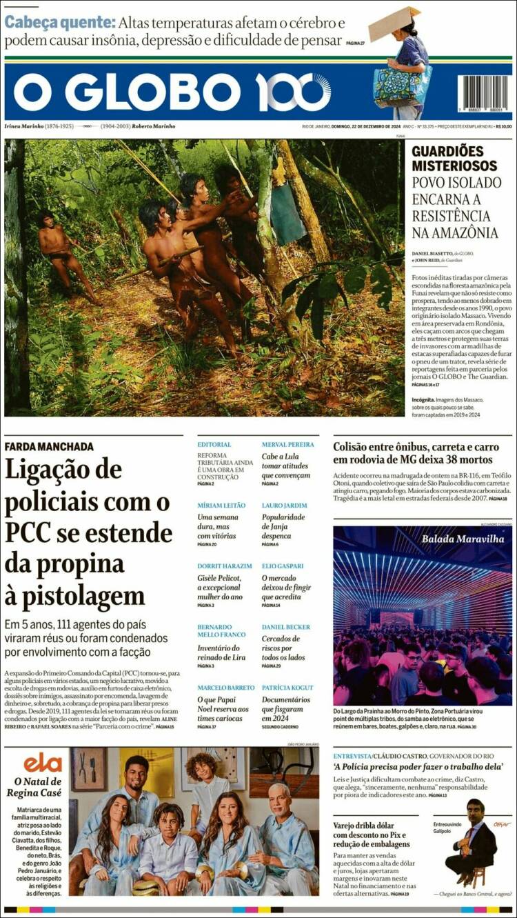 Portada de O Globo (Brasil)