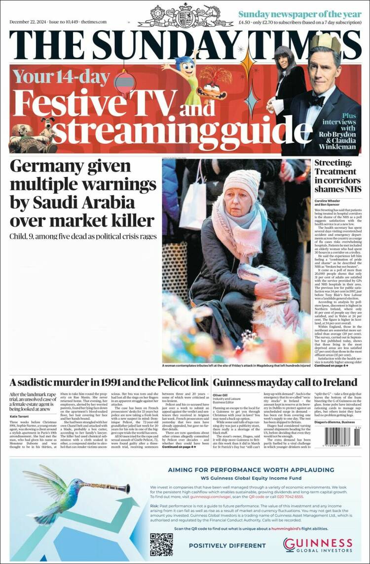 Portada de The Times (United Kingdom)