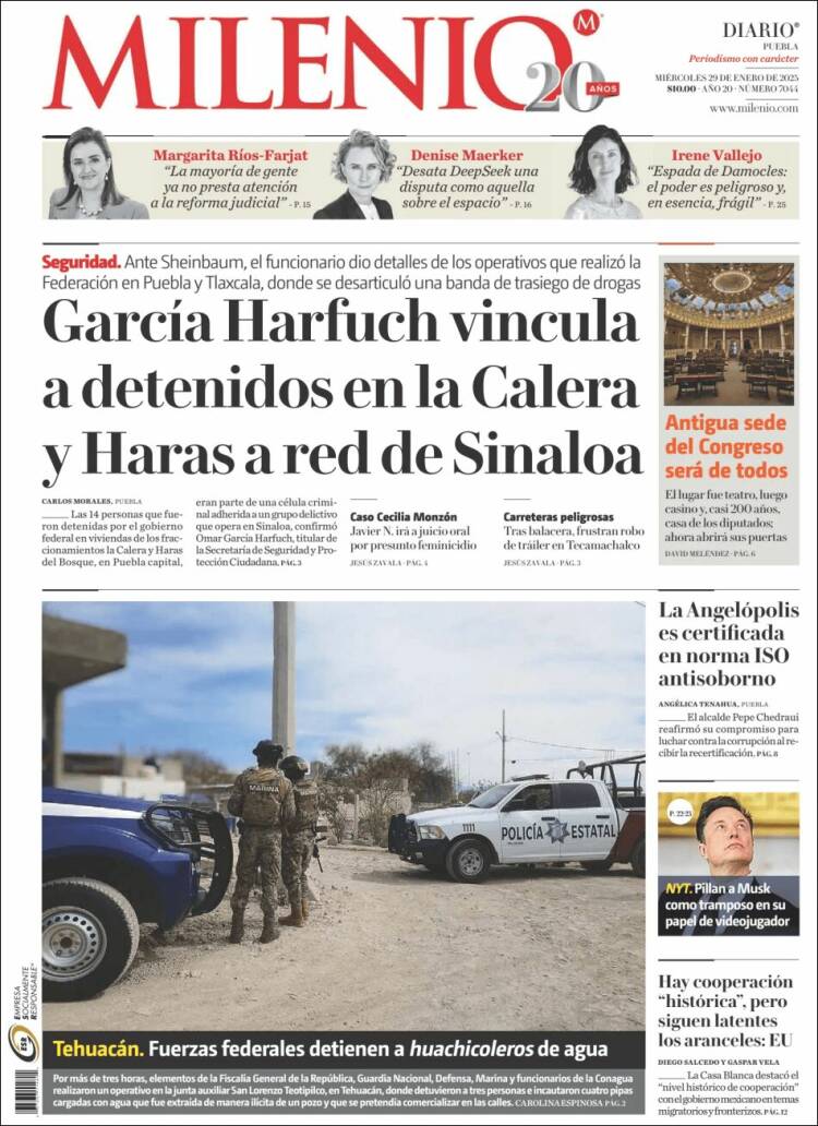 Portada de Milenio de Puebla (México)