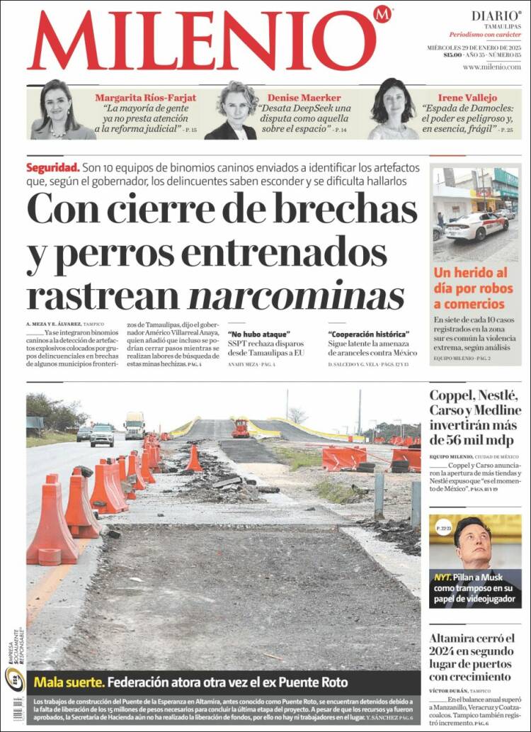 Portada de Milenio - Tamaulipas (México)