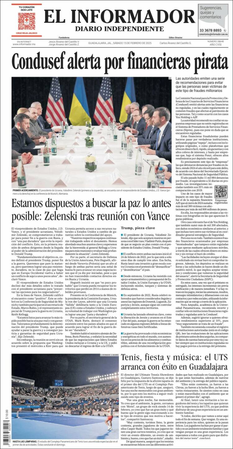 Portada de El Informador (México)