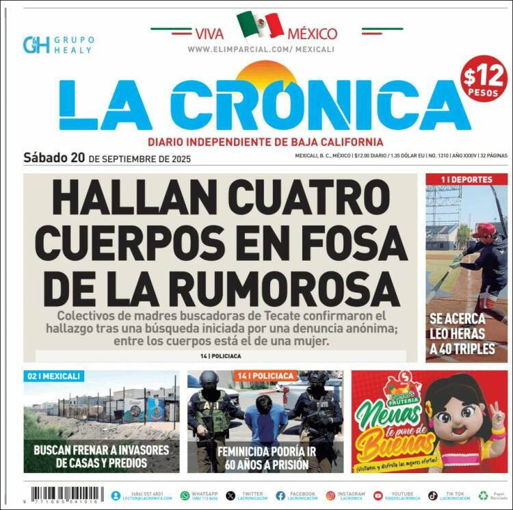 Portada de La Crónica de Baja California (México)