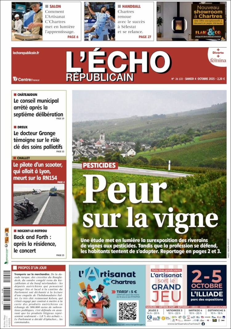 Portada de L'Echo Républicain (Francia)