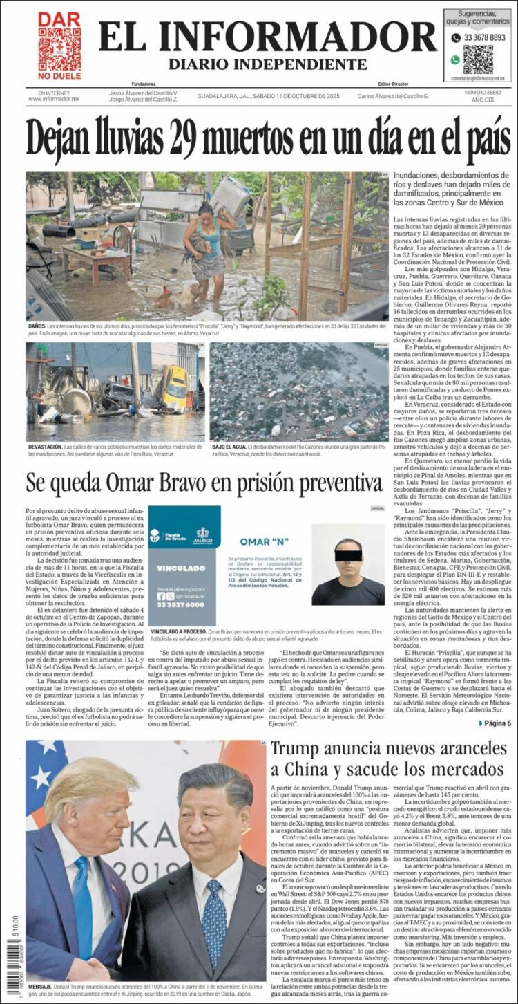 Portada de El Informador (México)