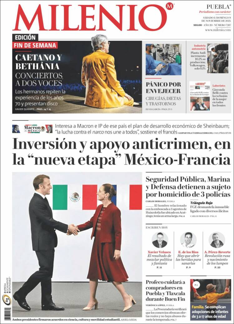 Portada de Milenio de Puebla (México)
