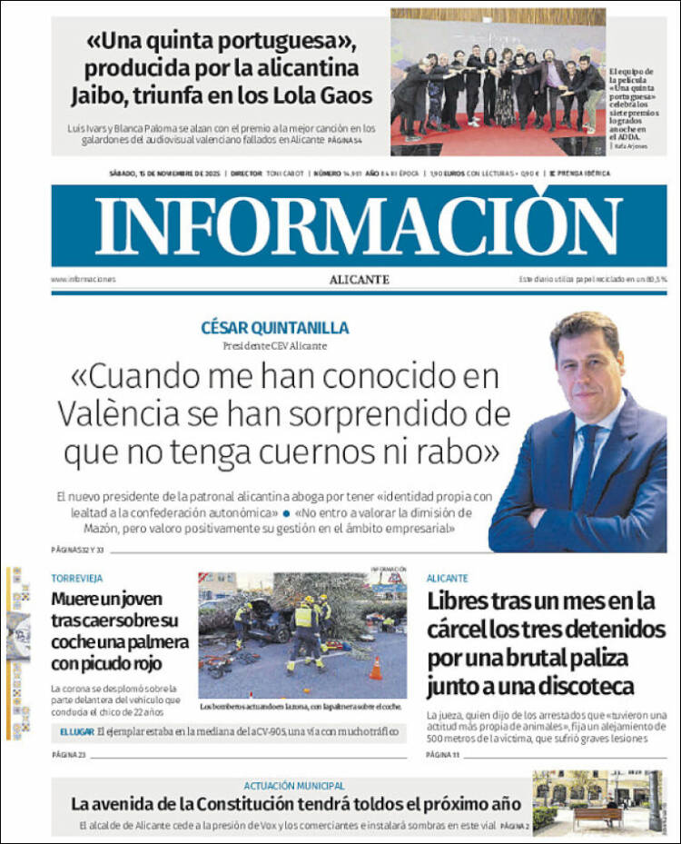 Portada de Diario Información (España)