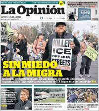 Portada de La Opinión (USA)