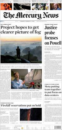 Portada de San Jose Mercury News (USA)