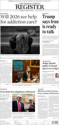 Portada de The Orange County Register (USA)