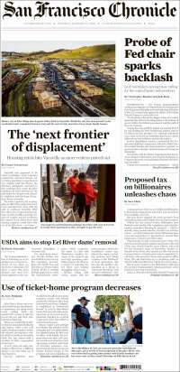 Portada de San Francisco Chronicle (USA)