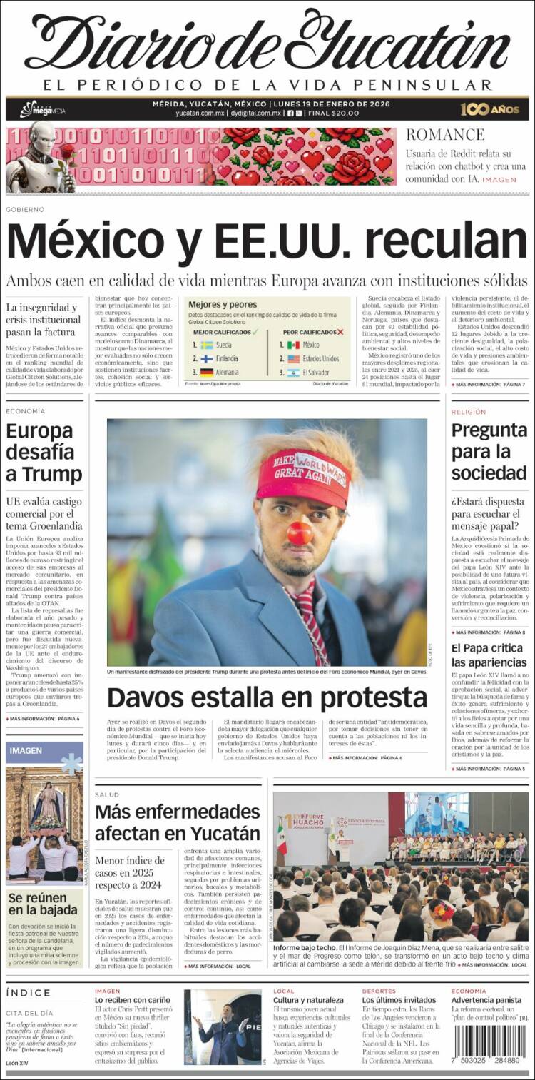 Portada de Diario de Yucatán (México)