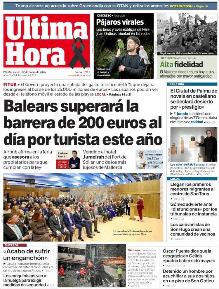 Portada de Última Hora (España)