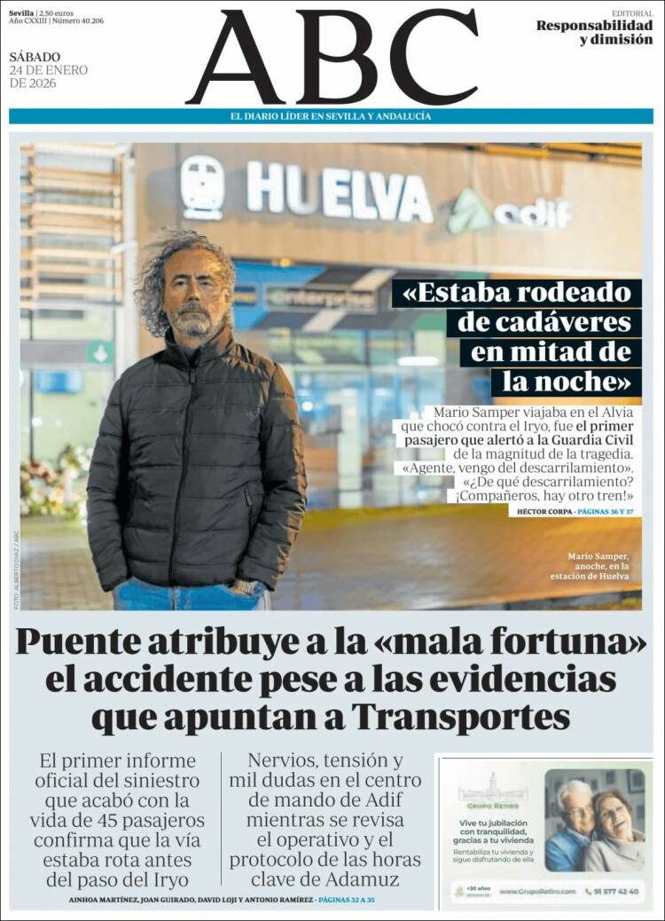 Portada de ABC - Sevilla (España)