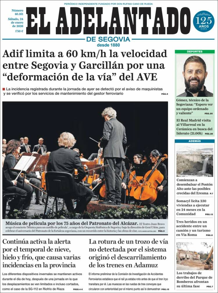 Portada de El Adelantado de Segovia (España)