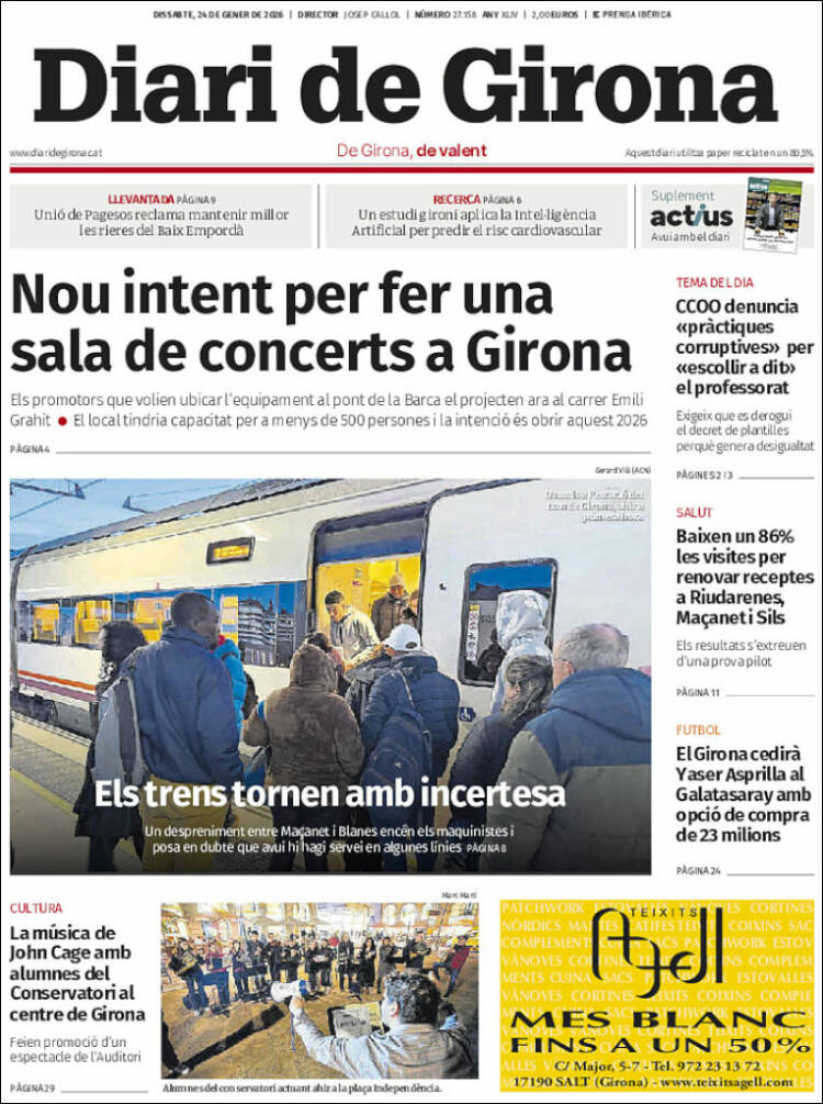 Portada de Diari de Girona (España)