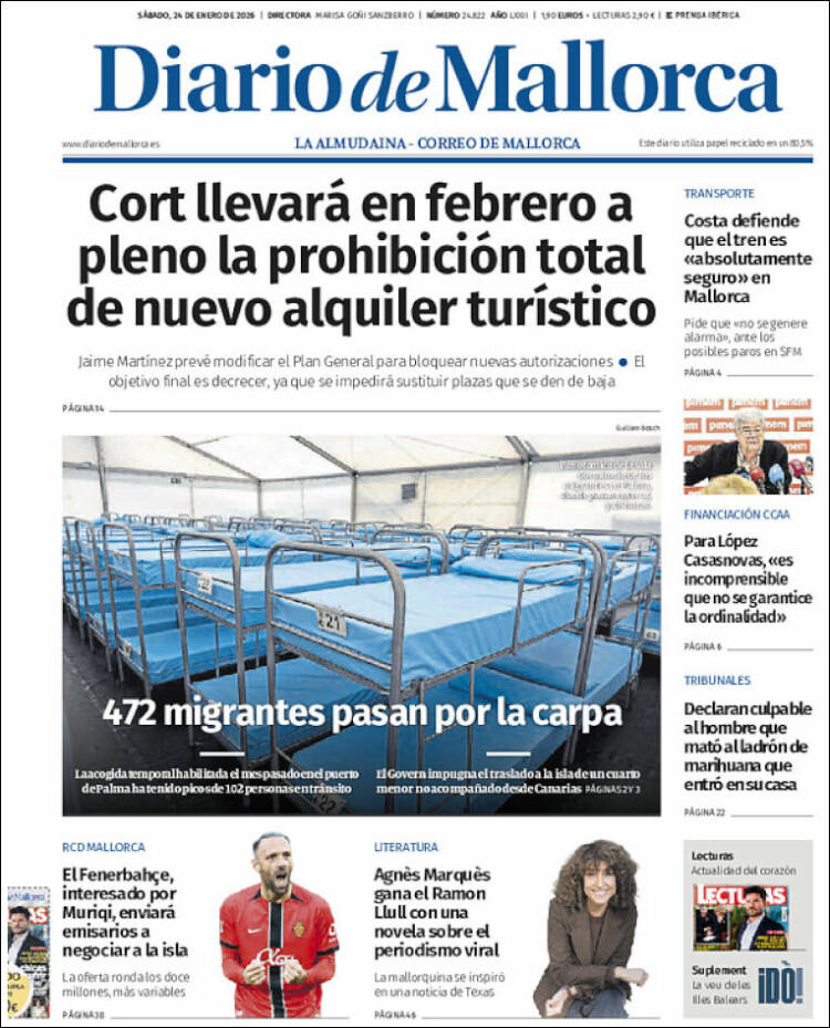 Portada de Diario de Mallorca (España)
