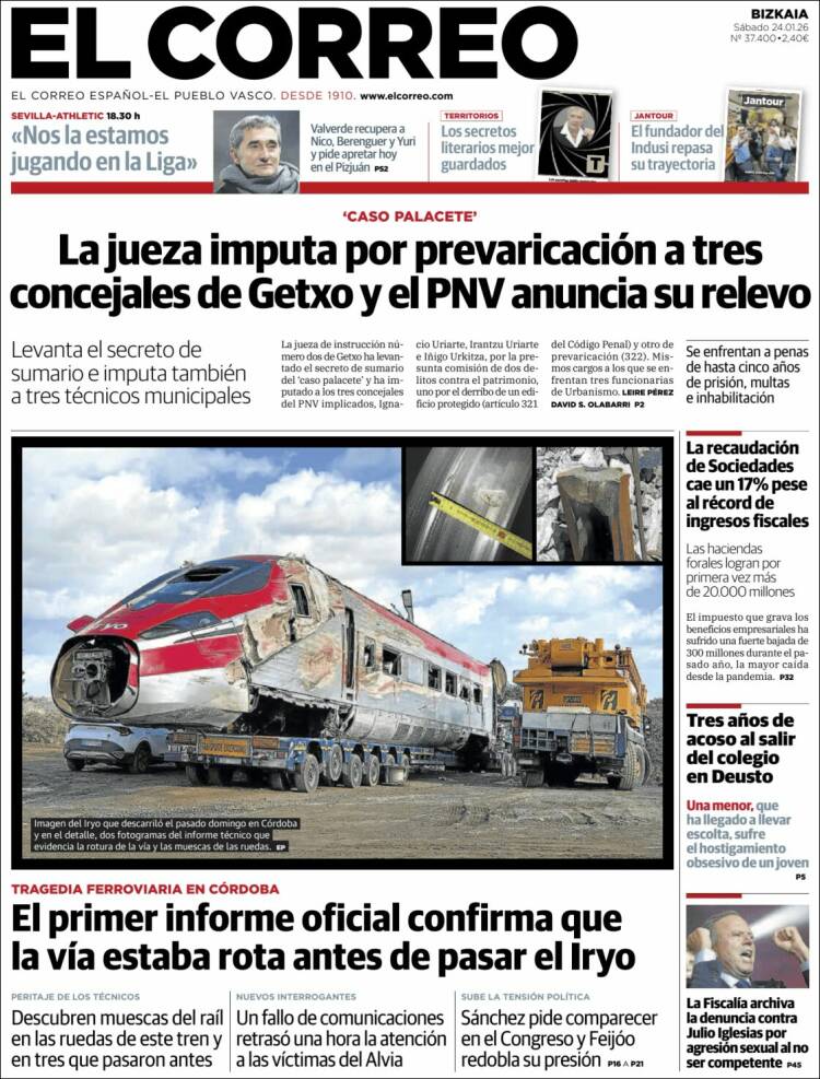 Portada de El Correo (España)