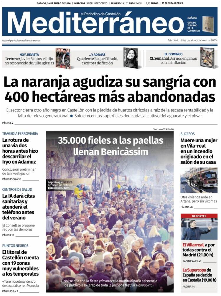 Portada de El Periódico Mediterraneo (España)