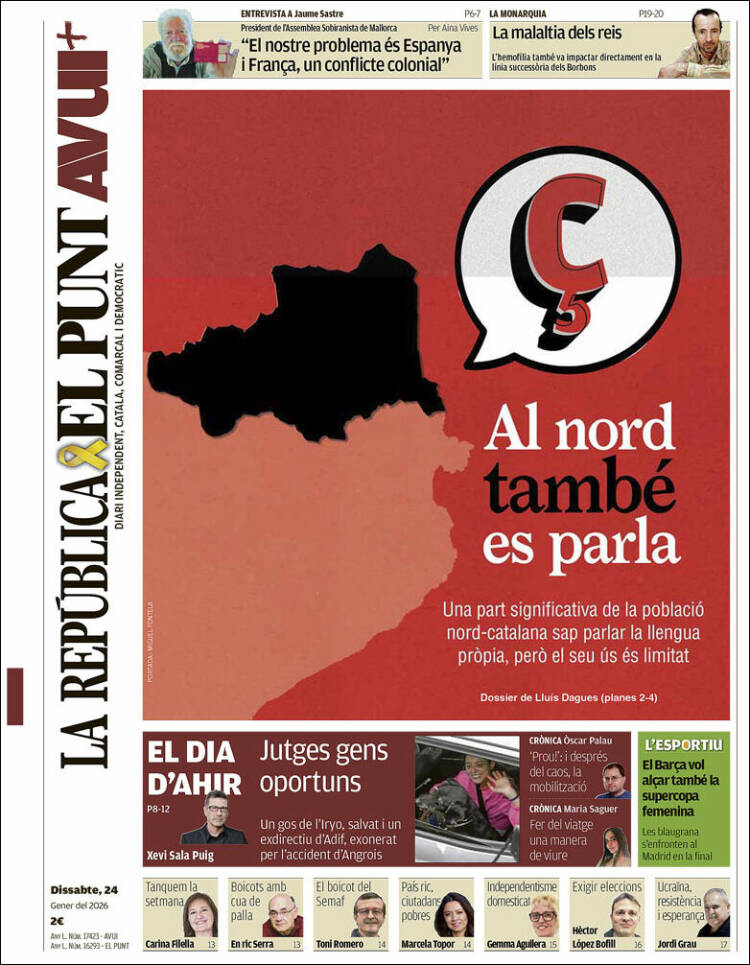 Portada de El Punt Avui (España)