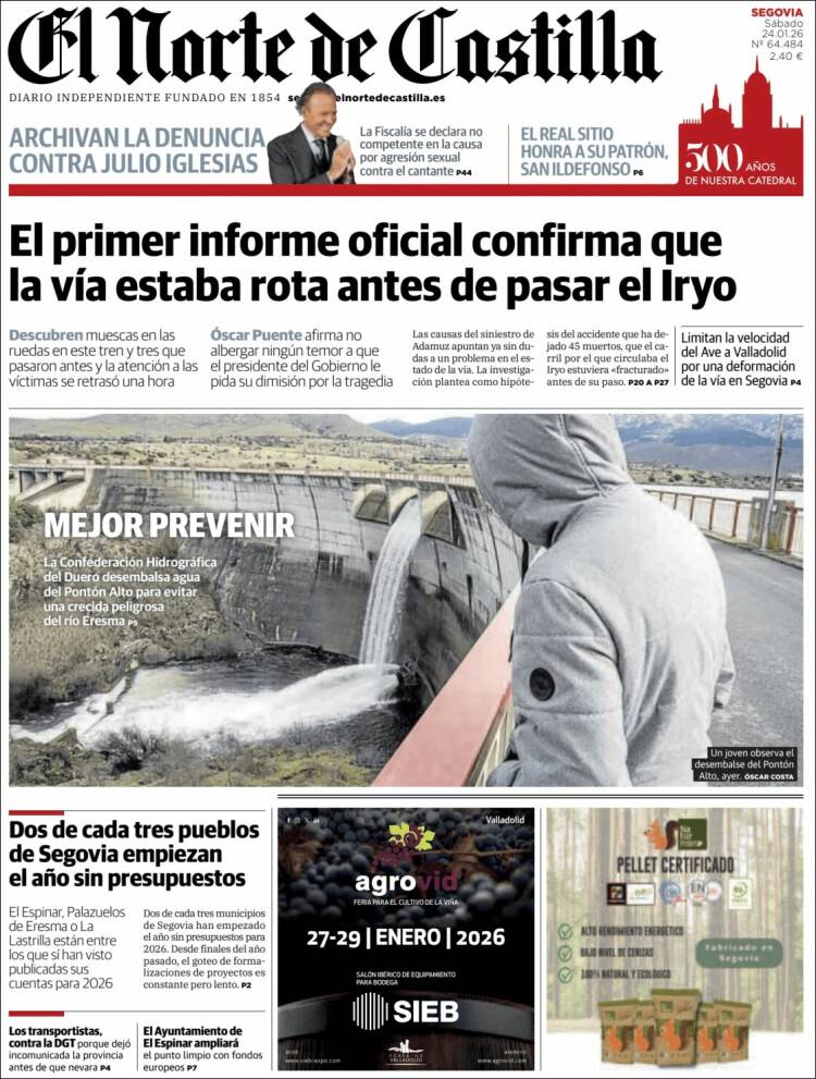 Portada de Norte de Castilla - Segovia (España)