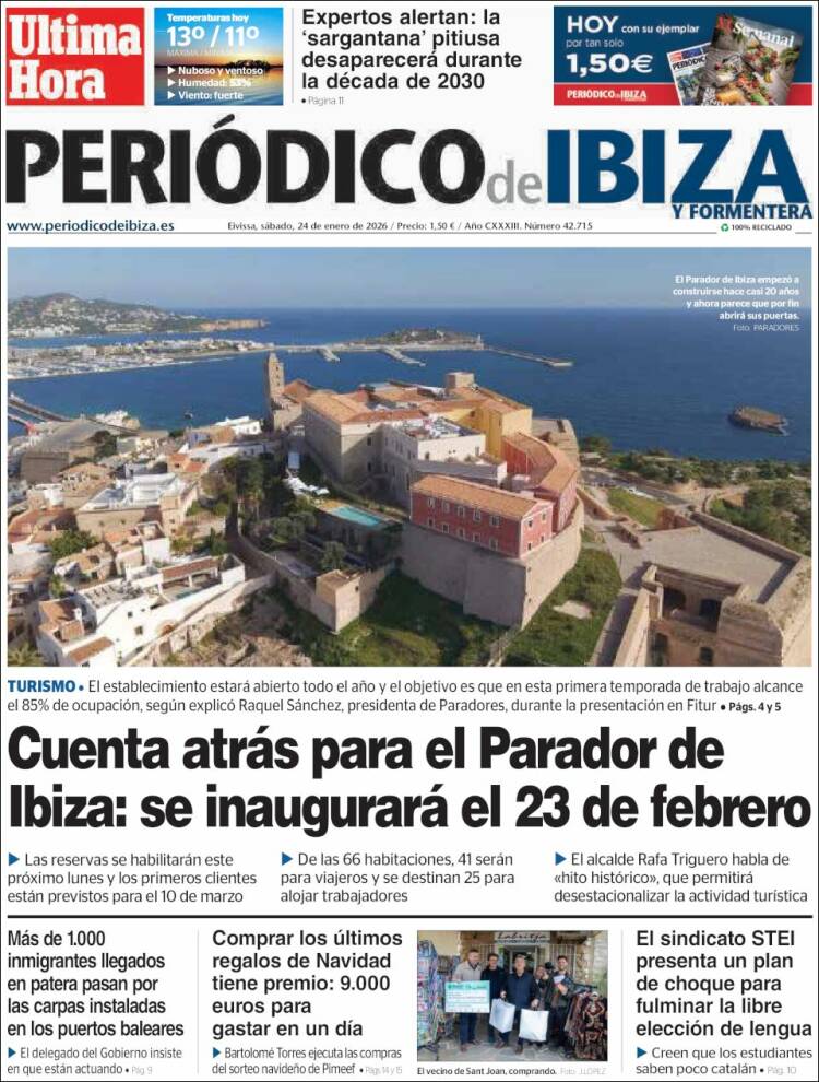 Portada de Periódico de Ibiza (España)