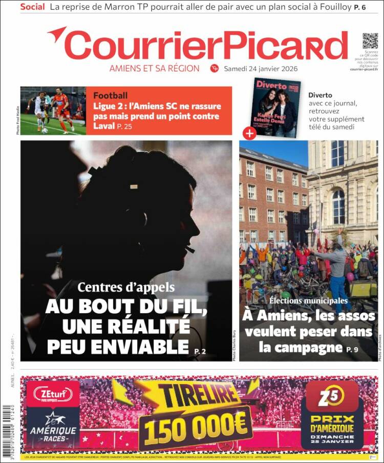 Portada de Courrier Picard (Francia)