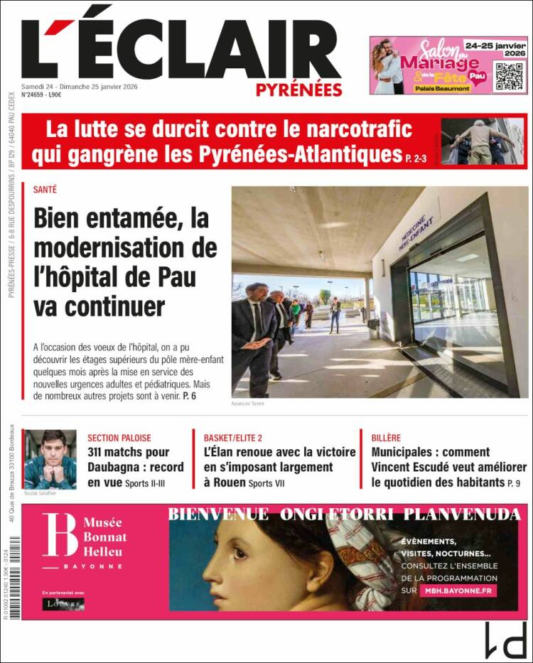 Portada de L'Eclair des Pyrénées (Francia)