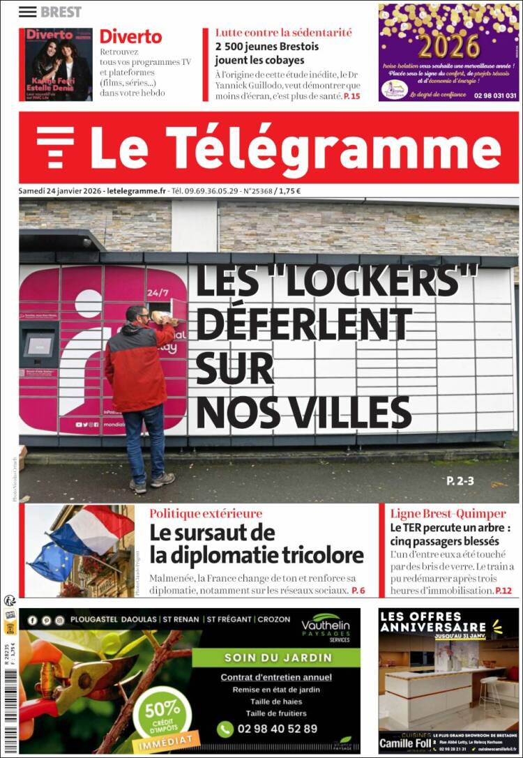 Portada de Télégramme (Francia)