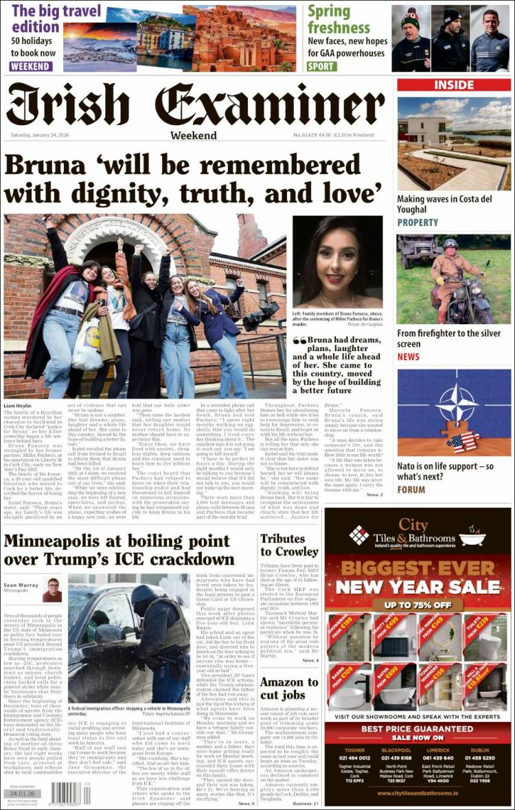 Portada de Irish Examiner (Ireland)