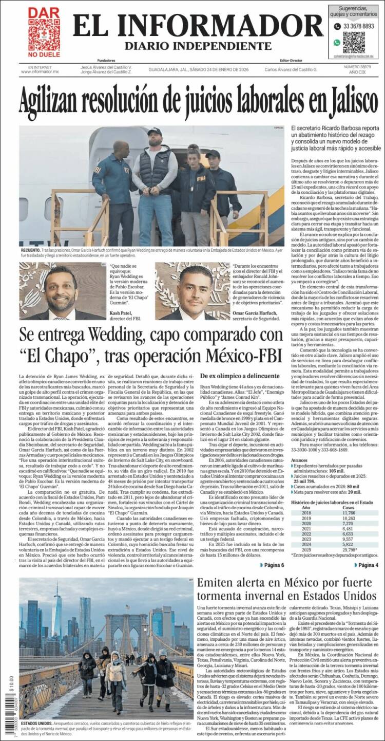 Portada de El Informador (México)