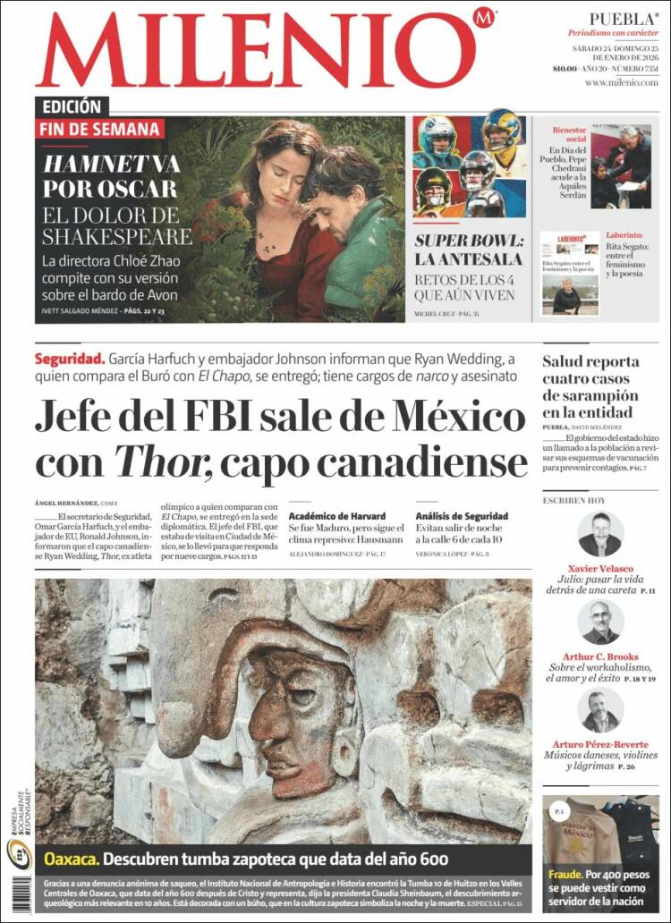 Portada de Milenio de Puebla (Mexico)