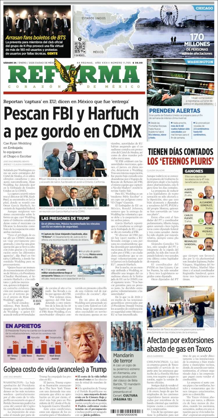 Portada de Reforma (México)