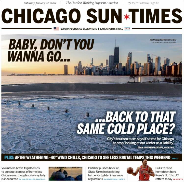 Portada de Chicago Sun-Times (USA)