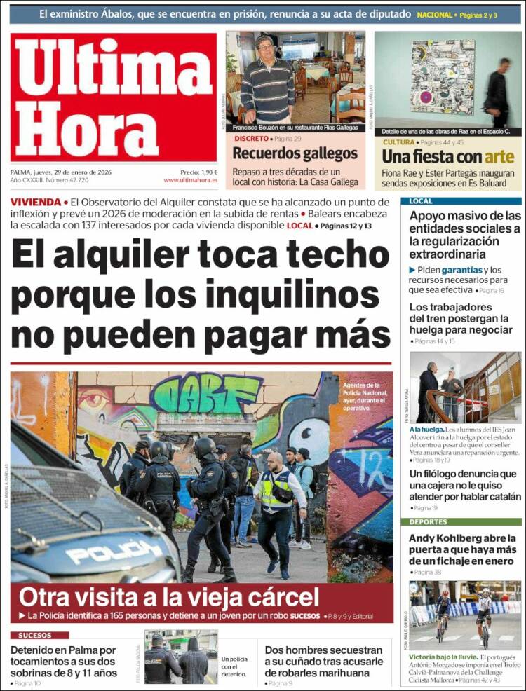 Portada de Última Hora (España)