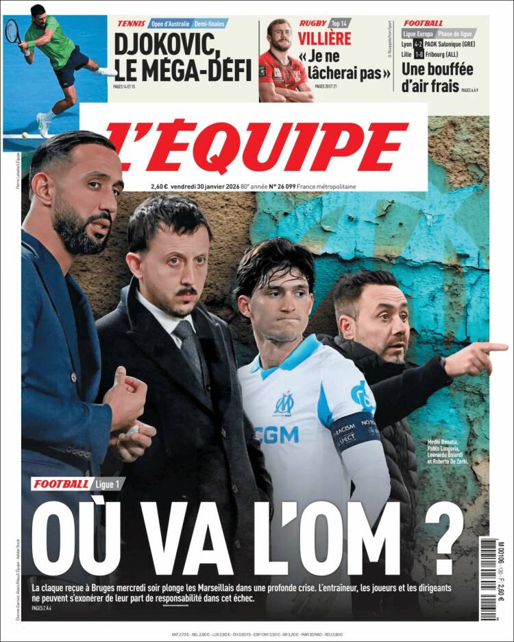 Portada de L'Equipe (France)