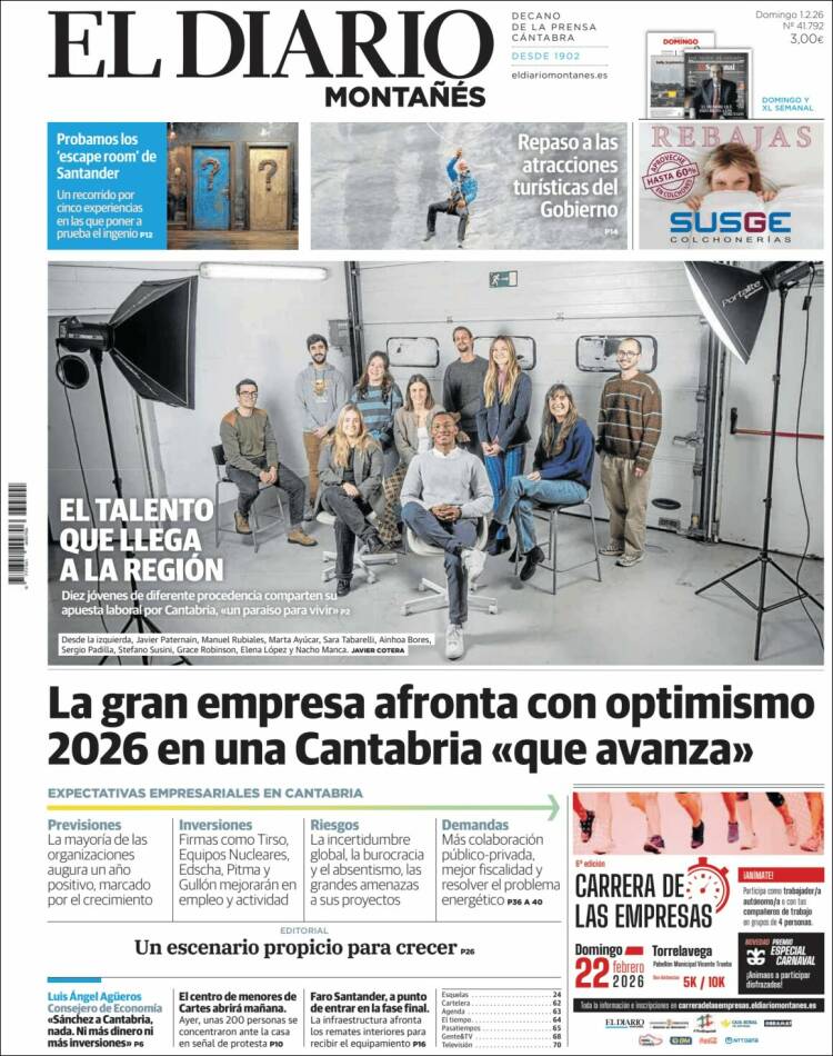 Portada de El Diario Montañés (España)